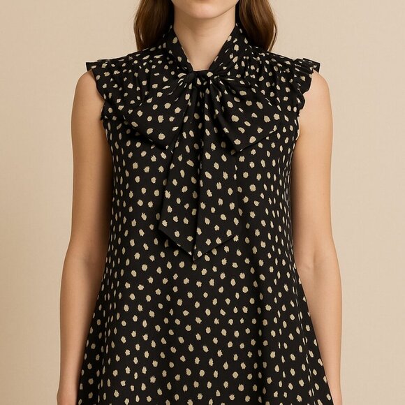 Kate Spade Polka Dot Tie Neck Blouse Sz S - Picture 8 of 8